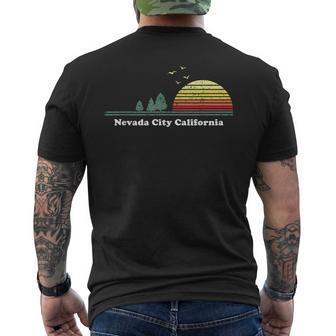 Vintage Nevada City California Sunset Souvenir Print Men's T-shirt Back Print - Seseable