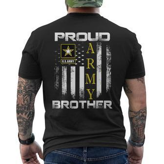 Vintage Proud Army Brother With American Flag Men's T-shirt Back Print - Seseable