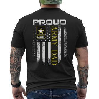 Vintage Proud Army Dad With American Flag Men's T-shirt Back Print - Seseable