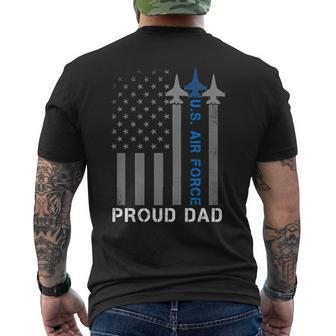 Vintage Proud Dad Us Air Force Flag - Usaf Men's T-shirt Back Print - Seseable