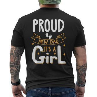 Vintage Proud New Dad Its A Girl Father Daughter Baby Girl Men's T-shirt Back Print - Seseable