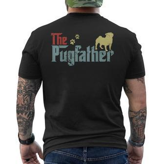 Vintage The Pugfather Happy Fathers Day Pug Lover Men's T-shirt Back Print - Seseable