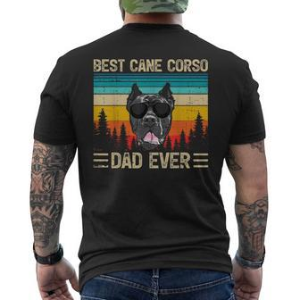 Mens Vintage Retro Best Cane Corso Dad Ever Fathers Day Men's T-shirt Back Print - Seseable