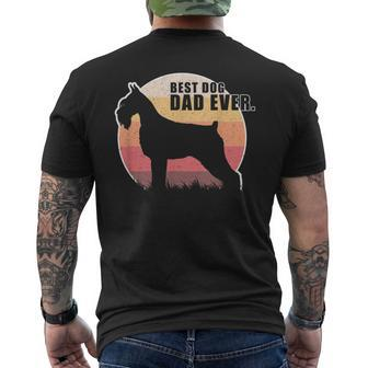 Vintage Retro Best Dog Dad Ever Standard Schnauzer T Men's Back Print T-shirt | Mazezy