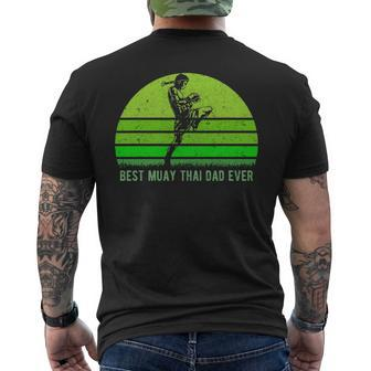 Mens Vintage Retro Best Muay Thai Dad Ever Dad - Fathers Day Men's T-shirt Back Print - Seseable