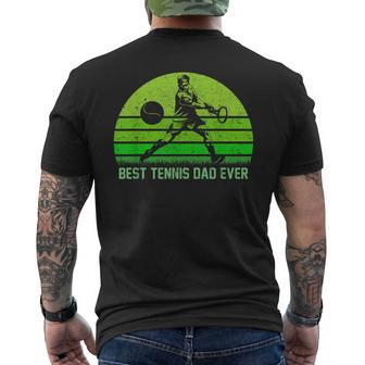 Vintage Retro Best Tennis Dad Ever Fathers Day Men's Back Print T-shirt