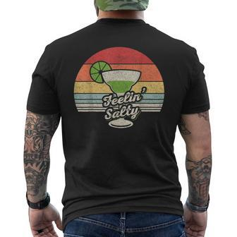Vintage Retro Feelin Salty Cinco De Mayo Margarita Men's Back Print T-shirt | Mazezy