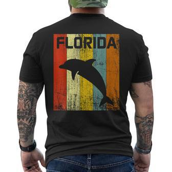 Vintage Retro Florida Florida State Fl Dolphin 70S Men's T-shirt Back Print - Seseable