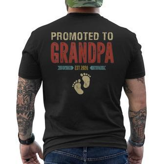 Vintage Retro Promoted To Grandpa Est 2021 Fathers Day Men's T-shirt Back Print - Seseable