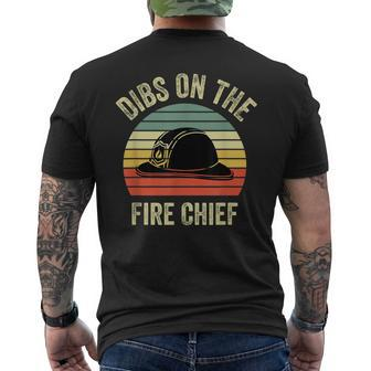 Vintage Retro Sunset Fire Fighters Dibs On The Fire Chief Men's T-shirt Back Print - Seseable