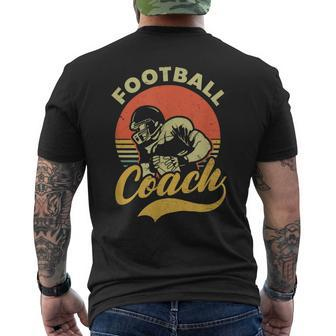 Vintage Retro Sunset Football Coach Men's T-shirt Back Print - Seseable