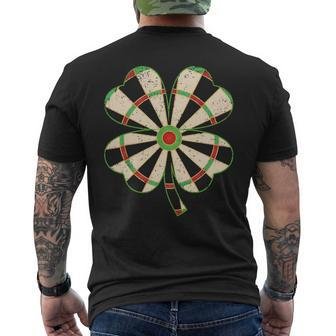 Vintage Shamrock Leaf Lucky Darts St Patricks Day Men's T-shirt Back Print - Seseable