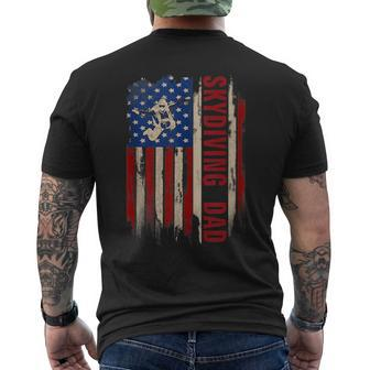 Vintage Skydiving Dad American Usa Flag Skydiver Men's T-shirt Back Print - Seseable