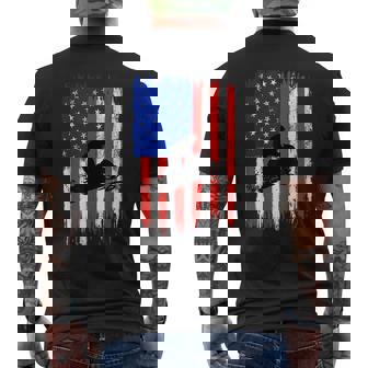 Vintage Snowmobile Usa American Flag Snowmobiling Men's T-shirt Back Print | Seseable UK