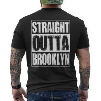 Vintage Straight Outta Brooklyn Men's T-shirt Back Print - Seseable