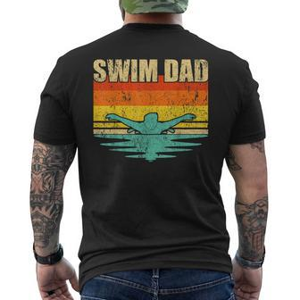 Mens Vintage Style Swimming Lover Swimmer Swim Dad Fathers Day Men's T-shirt Back Print - Seseable