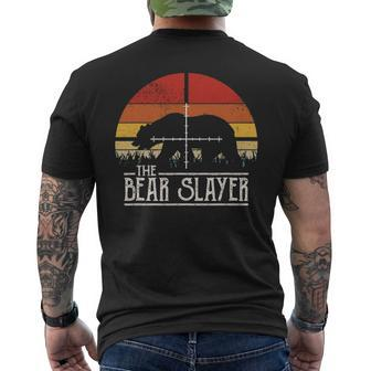 Vintage Sunset Retro Style Bear Hunting Bear Slayer Men's T-shirt Back Print - Seseable