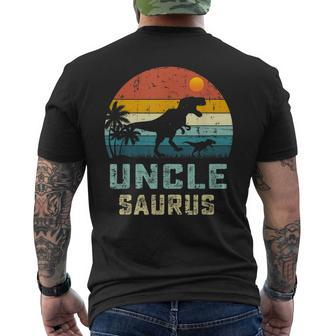 Vintage Unclesaurus Fathers Day T Rex Uncle Saurus Men Dad Mens Back Print T-shirt