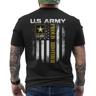 Vintage US Army Proud Brother With American Flag Men's T-shirt Back Print - Seseable