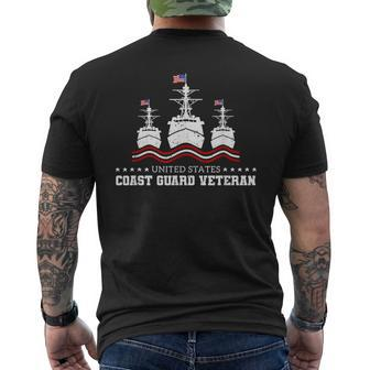 Vintage US Coast Guard Veteran America Warship Men's T-shirt Back Print - Seseable