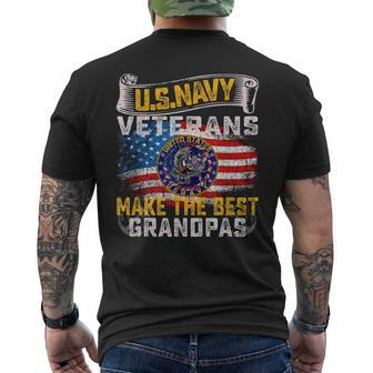 Vintage Us Navy Military Veteran Make The Best Grandpas Mens Back Print T-shirt | Mazezy AU