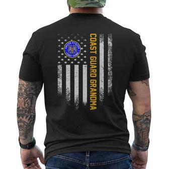 Vintage Usa American Flag Proud Us Coast Guard Grandma Men's Back Print T-shirt | Mazezy