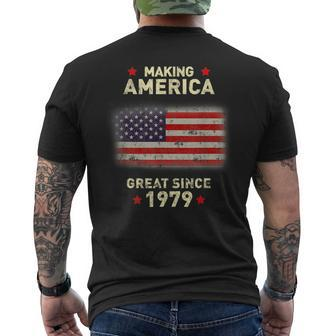 Vintage Usa Flag 1979 Shirt Old Retro 40Th Birthday Tee Men's Back Print T-shirt | Mazezy