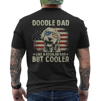 Mens Vintage Usa Flag Goldendoodle Doodle Dad Fathers Day Men Men's T-shirt Back Print - Seseable