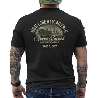 Vintage Uss Liberty Agtr-5 1967 Military Ship Men's T-shirt Back Print - Seseable