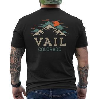 Vintage Vail Colorado Retro Mountain Men's T-shirt Back Print | Seseable CA