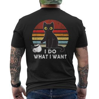 Vintage I Do What I Want Cat Love-R Dad Mom Boy Girl Men's T-shirt Back Print - Seseable