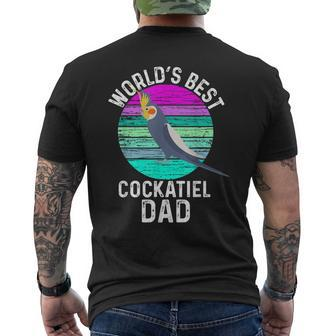 Vintage Worlds Best Cockatiel Dad Pet Parrot Men's Back Print T-shirt | Mazezy
