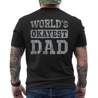 Vintage Worlds Okayest Dad Men's T-shirt Back Print - Seseable