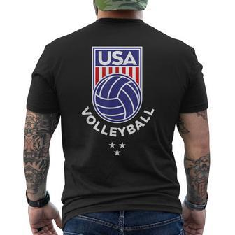 Volleyball Usa Support The Team Usa Flag Beach Men's T-shirt Back Print - Seseable