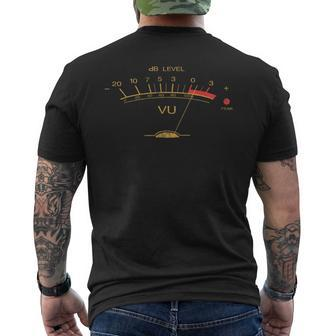 Volume Vu Meter Vintage Audio Engineer Recording Studio Men's Back Print T-shirt | Mazezy