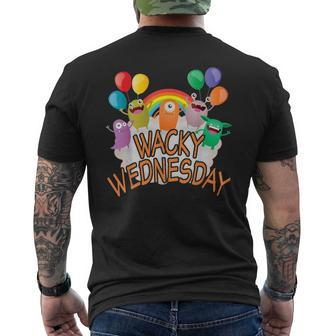 Wacky Wednesday Clothes For Mismatch Day Men's Back Print T-shirt | Mazezy