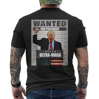 Wanted For President - Trump - Ultra Maga Mens Back Print T-shirt | Mazezy