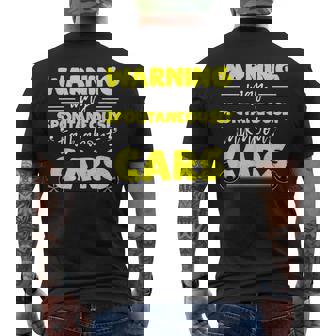 Warning Cool Cars And Funny Auto Mechanic Mens Back Print T-shirt | Mazezy