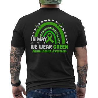We Wear Green Mental Health Awareness Mental Health Matters Mens Back Print T-shirt - Thegiftio UK
