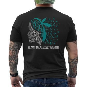 We Wear Teal For Military Sexual Assault Awareness Mens Back Print T-shirt | Mazezy