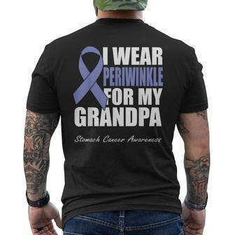 I Wear Periwinkle For My Grandpa Stomach Cancer Awareness Men's Back Print T-shirt | Mazezy