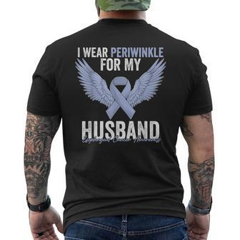 I Wear Periwinkle For My Husband Esophageal Cancer Awareness Men's Back Print T-shirt | Mazezy