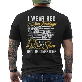 I Wear Red On Fridays For My Son Until He Comes Home Men's T-shirt Back Print - Seseable