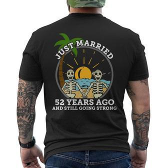 Wedding Anniversary Couple Married 52 Years Ago Skeleton Men's T-shirt Back Print - Seseable