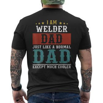 Welder Dad Fathers Day Daddy Men's T-shirt Back Print - Seseable