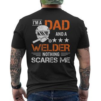 Men Welder Dad Welding Fathers Day Men's T-shirt Back Print - Seseable
