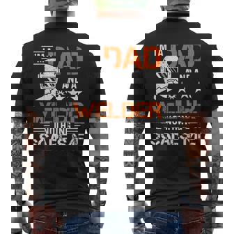 Men Welder Dad Welding Fathers Day Men's T-shirt Back Print - Seseable