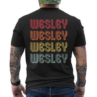 Wesley Name Personalized Retro Vintage Birthday Men's T-shirt Back Print - Seseable