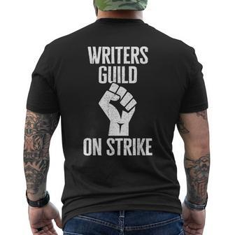 Wga America Writers Guild On Strike Anti Ai Chatbots Mens Back Print T-shirt | Mazezy