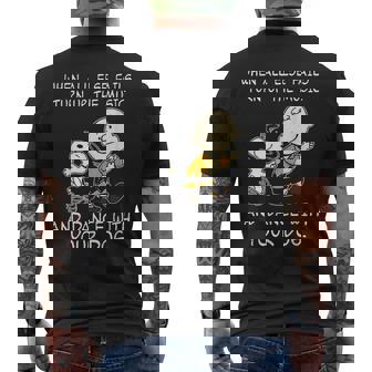 When All Else Fails Turn Up The Music & Dance With Your Dog Men's Back Print T-shirt | Mazezy